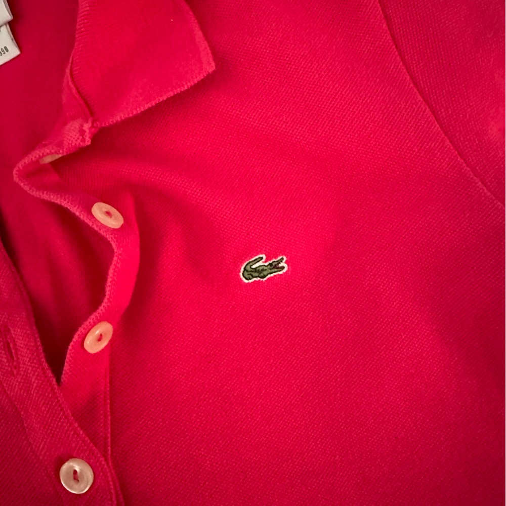 euc women’s pink lacoste polo, size 40